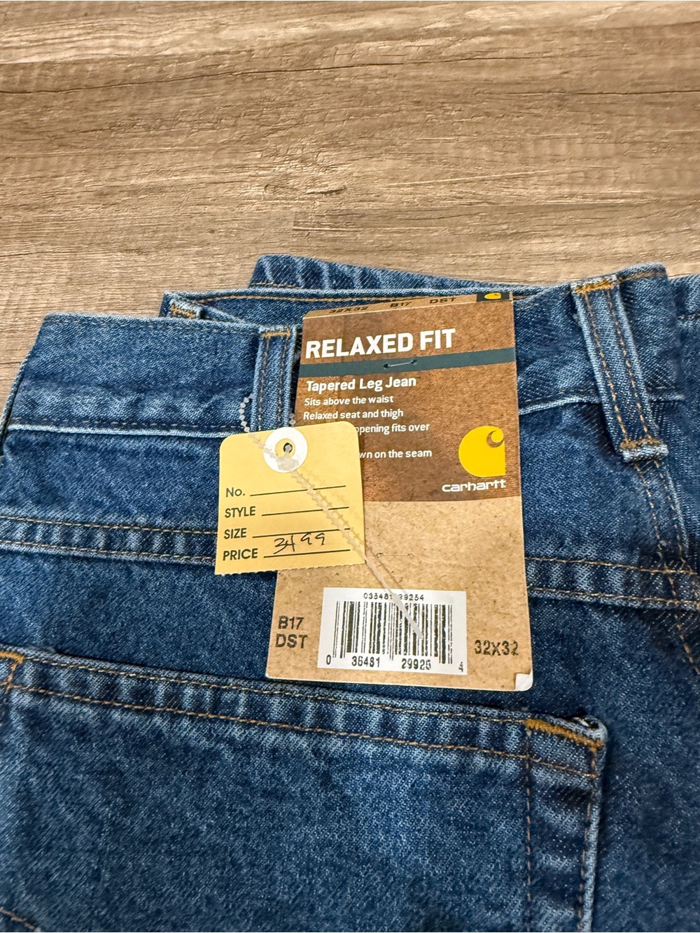 Carhartt Men's Relaxed Fit Blue Denim Jeans - Picture 2 of 4